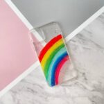 Funda Rigida Arcoiris y Confeti Dorado iPhone - Samsung